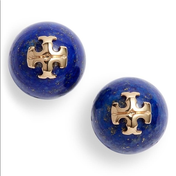 Tory Burch Jewelry - NWT Tory Burch mini ball earrings in navy blue
